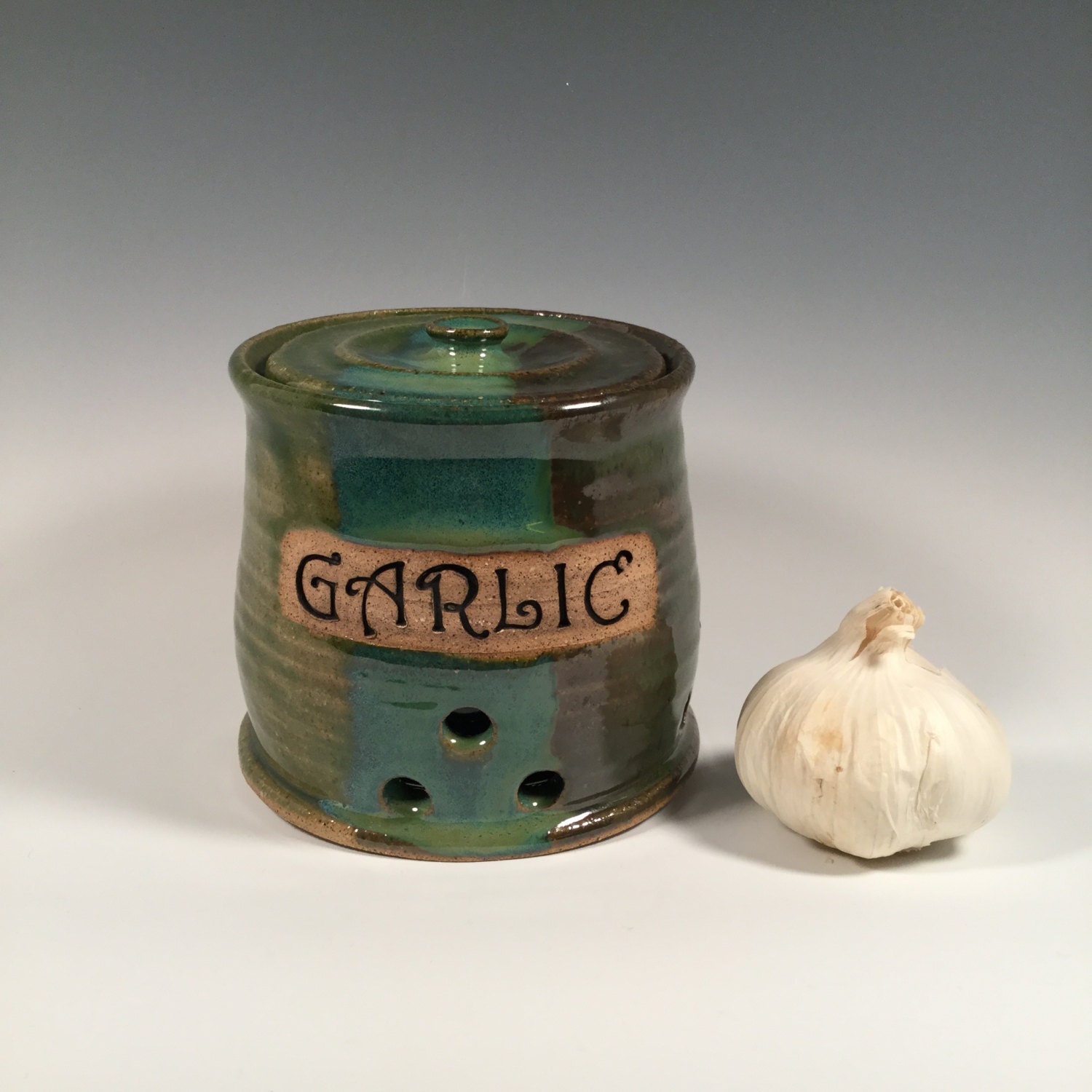 Garlic Jar Garlic Keeper Lidded Jar Kitchen Storage