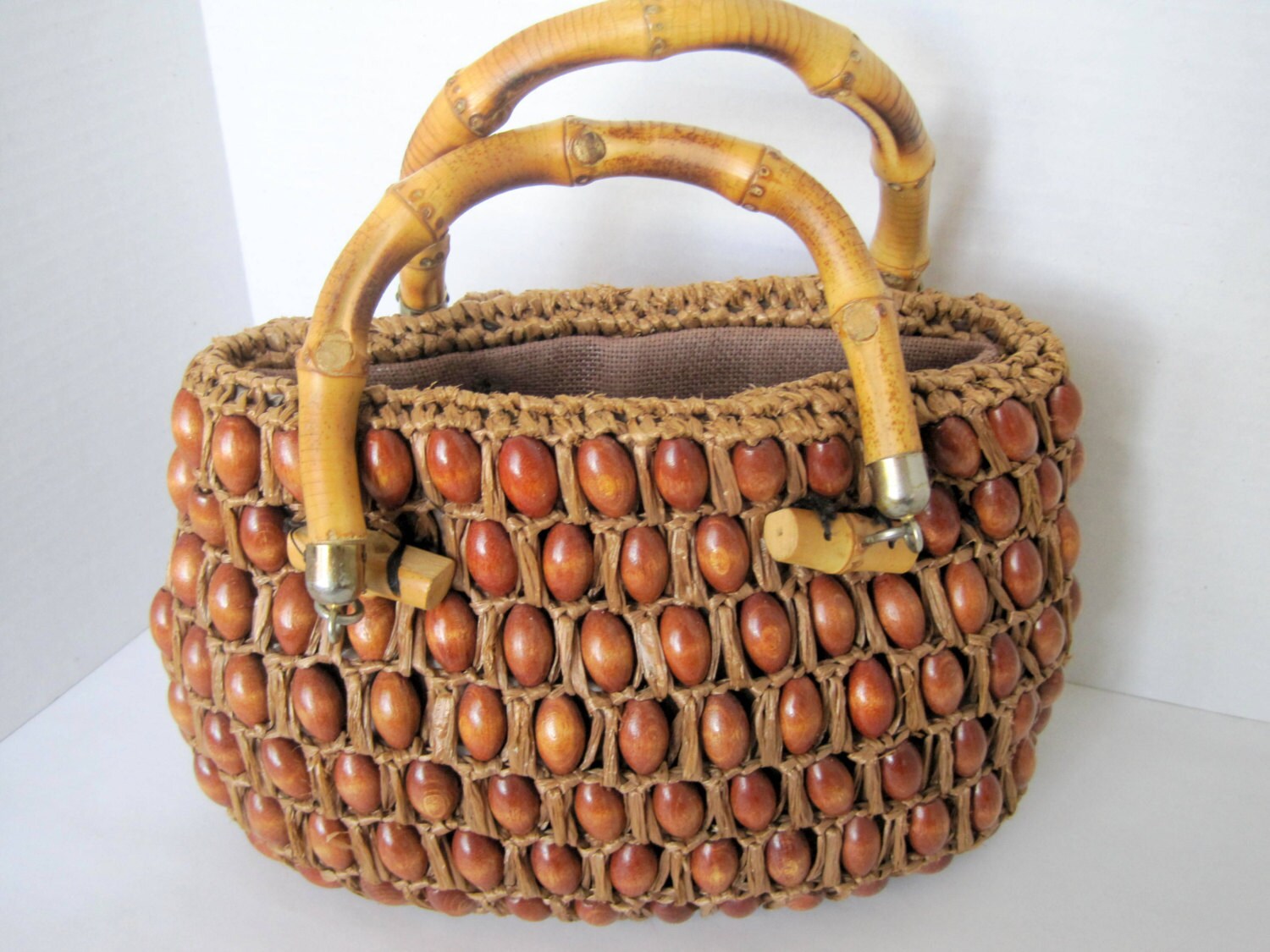 wooden bamboo purse