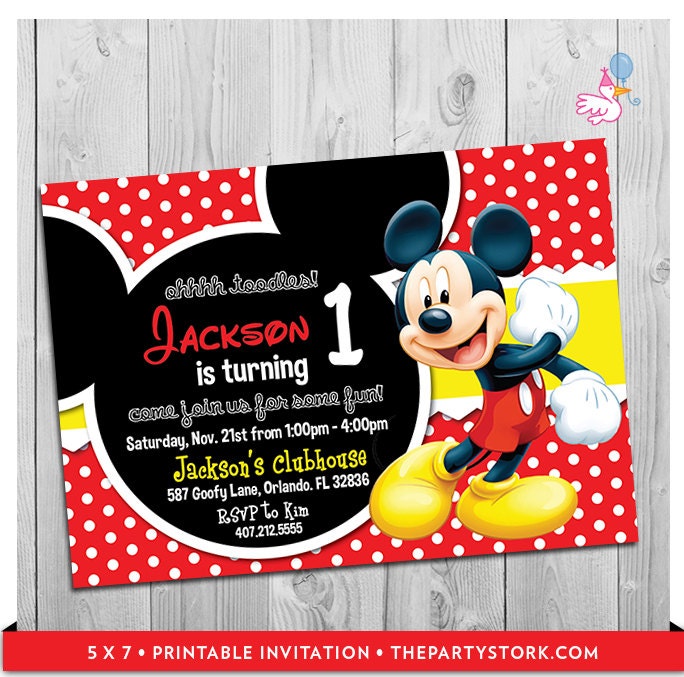 Mickey Mouse Birthday Invitations Printable 4