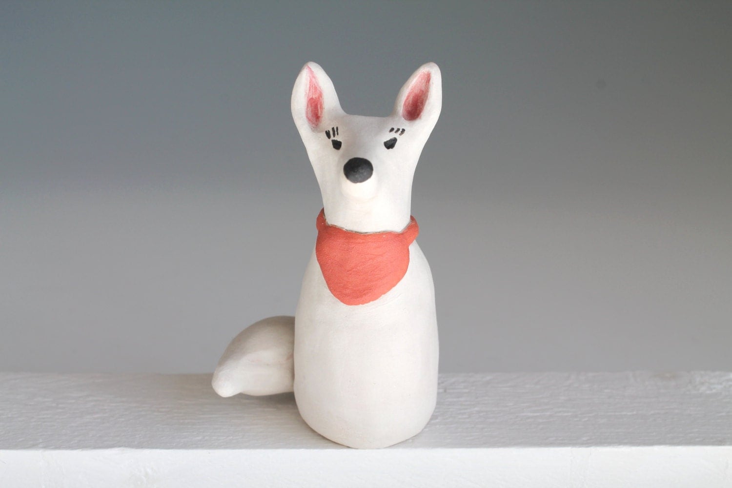 Ceramic sculpture Ceramic fox Japanese fox Art Figure