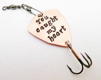 You Caught My Heart Fishing Lure, Personalized Mens Gift, Unique Wedding Day Gift Fiancé Fishing Gift, Groom Gift, Custom Fisherman Gift