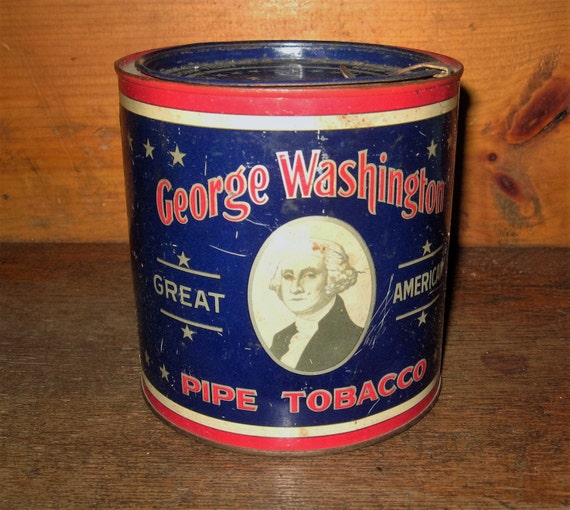 Vintage George Washington Pipe Tobacco Tin with Opener One