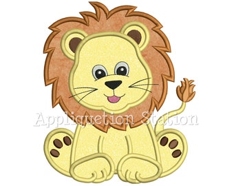 Zoo Baby Lion Cub Applique Machine Embroidery Design Jungle Boy Cute Safari animal INSTANT DOWNLOAD
