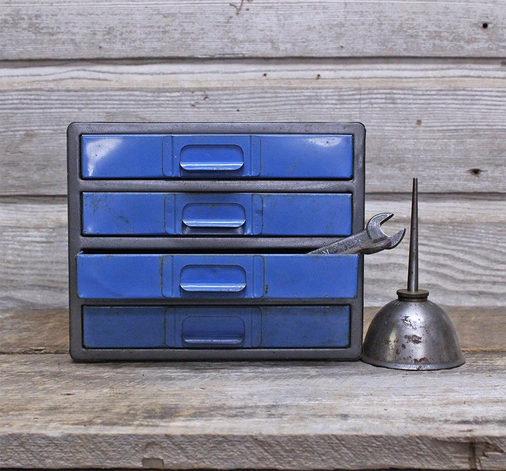 Vintage Industrial Metal Parts Bin by AuroraMills on Etsy