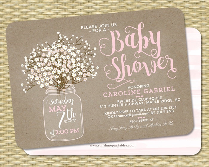 Rustic Baby Girl Shower Invitations 7