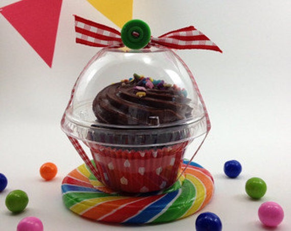 20 Clear Candy / Cupcake Holders with Lid, Party, Wedding Favor Il_570xn