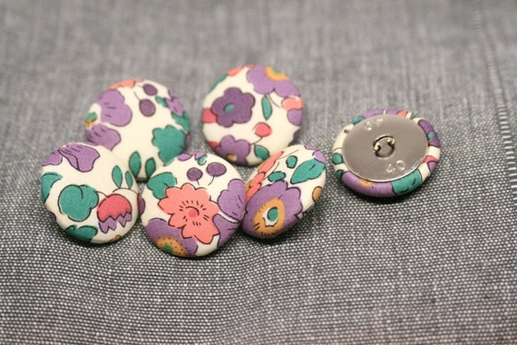 Liberty of London Betsy Purple Fabric Covered Buttons