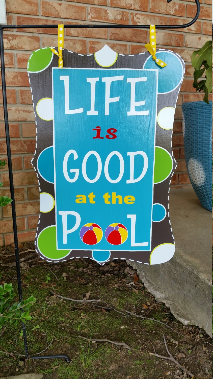 Summer Garden Flag Wooden Flag Pool Flag Yard Decor Yard