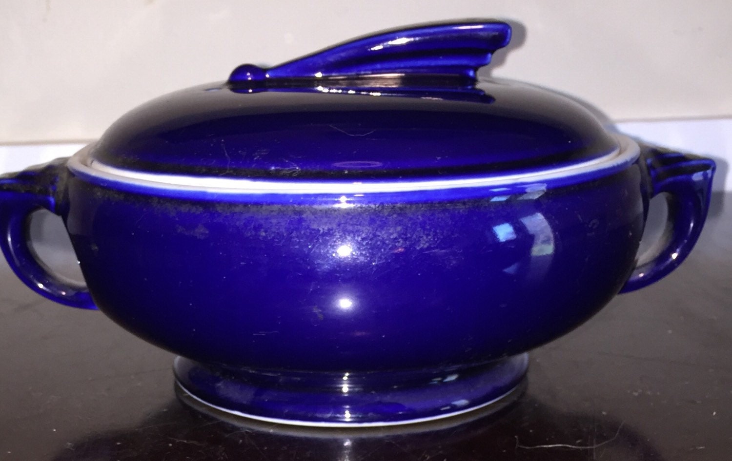 Hall Casserole Dish Retro Hall China Sundial Cobalt Casserole