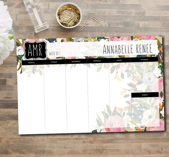 Items similar to Custom Weekly Desk Calendar, To Do List, Weekly ...