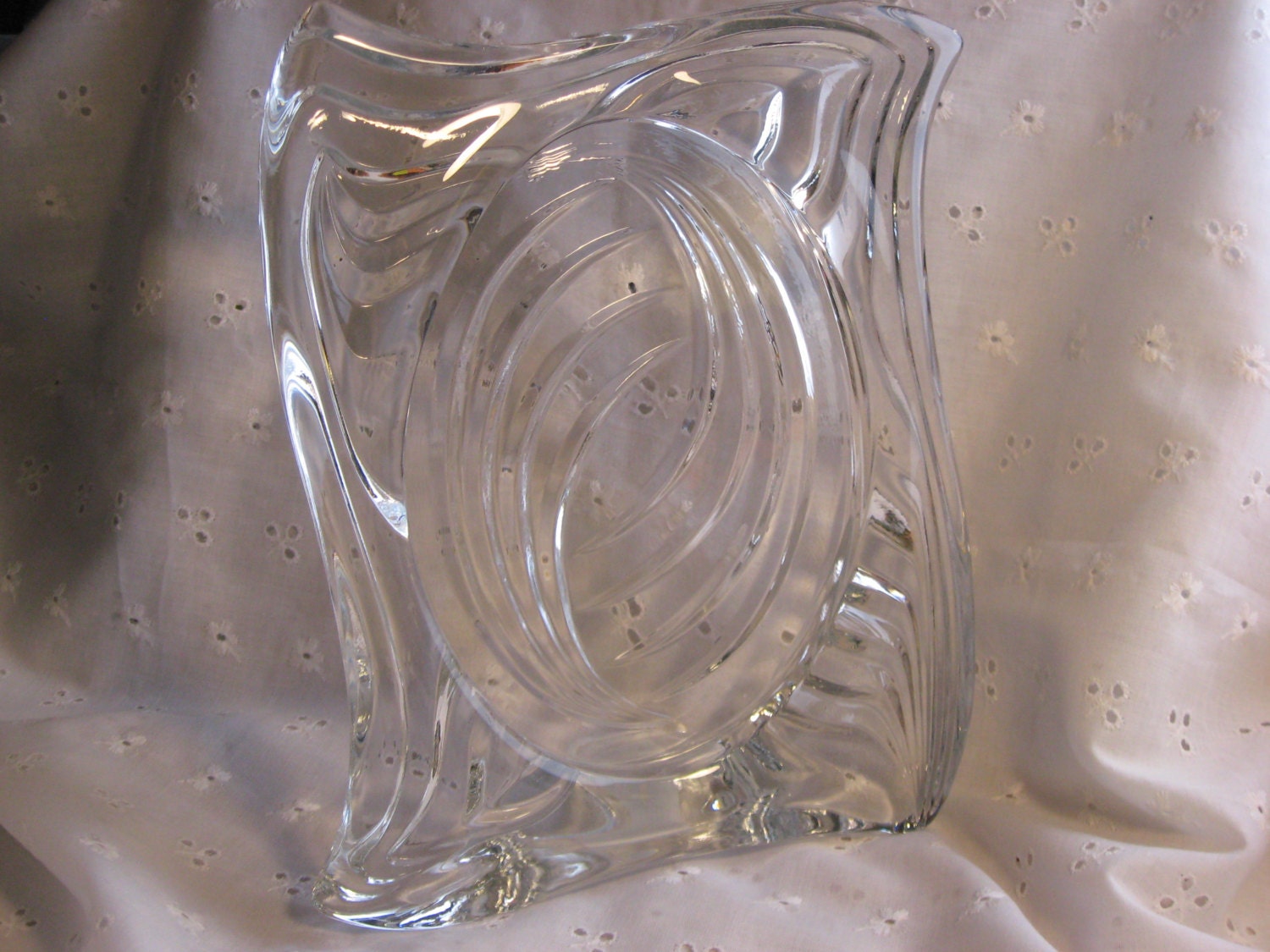 1980s MIKASA Emotion Picture Frame Lead Crystal Picture