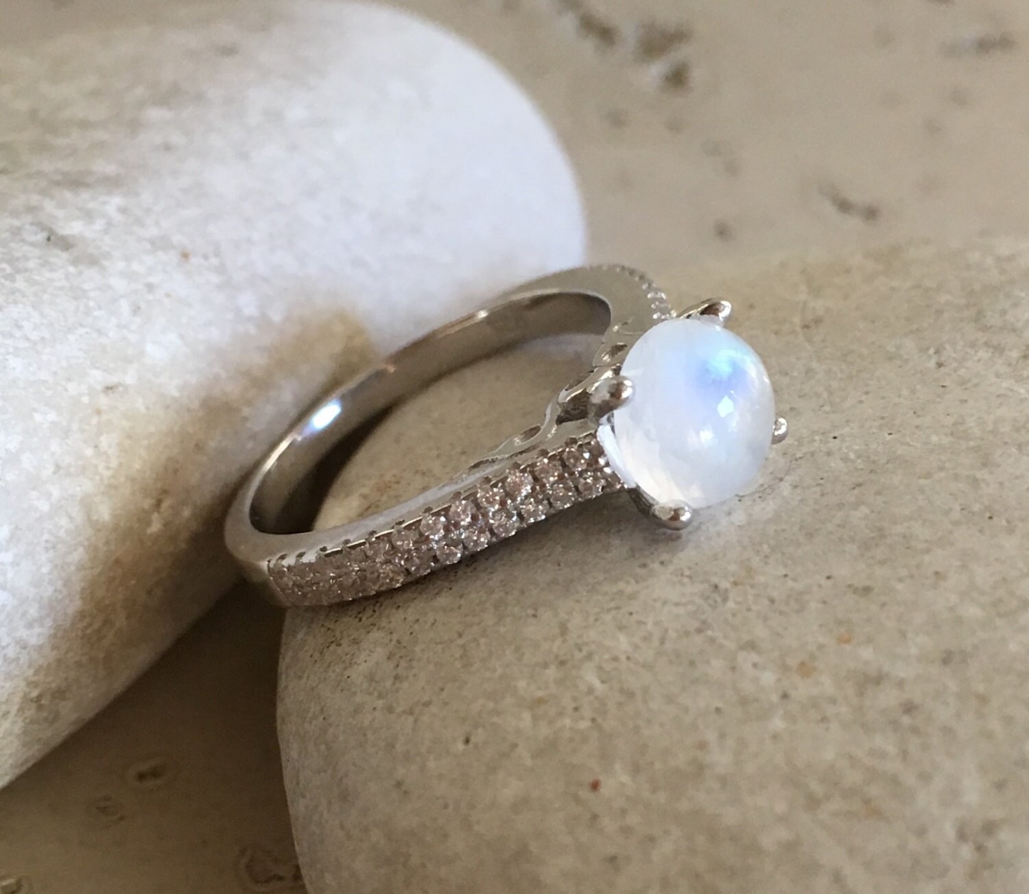 Moonstone Promise Ring Classic Moonstone Engagement Ring