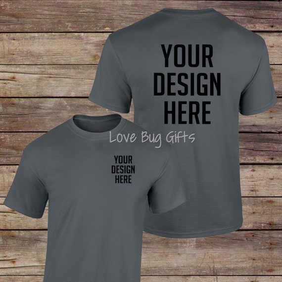 Download TShirt Mock Up Charcoal Gray Adult Unisex Short Sleeve