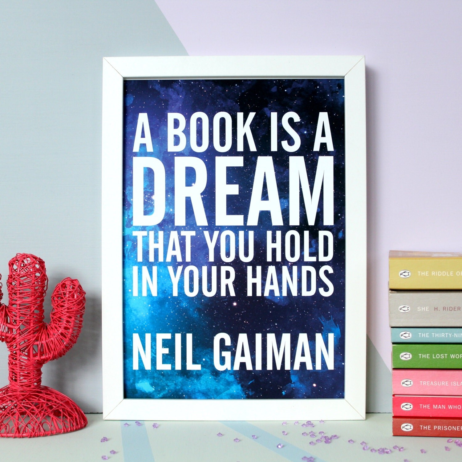Neil Gaiman Quote Print. Book Lover. Book Art. by fableandblack