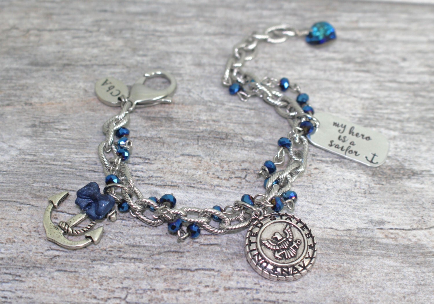 United States Navy Bracelet in Stainless Steel USN Bracelet