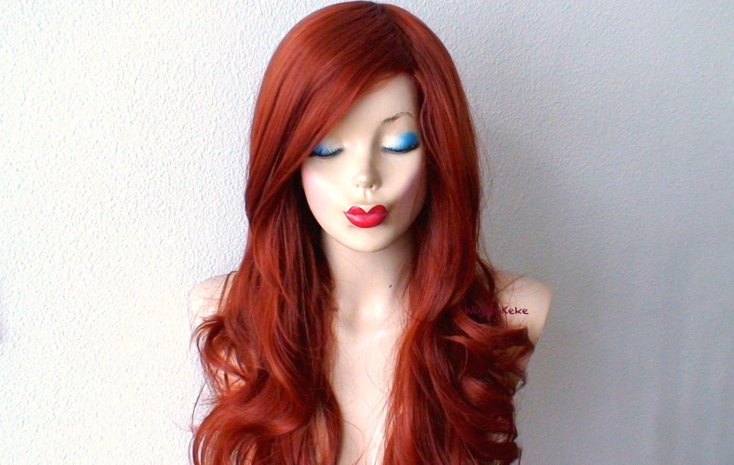 Copper Red wig. Long curly hairstyle Quality Heat resistant