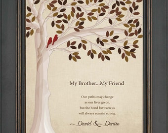 Personalized Brother Gift - Siblings 8x10 Print - Birthday or Christmas gift - Wedding gift for brother or sister -other colors available