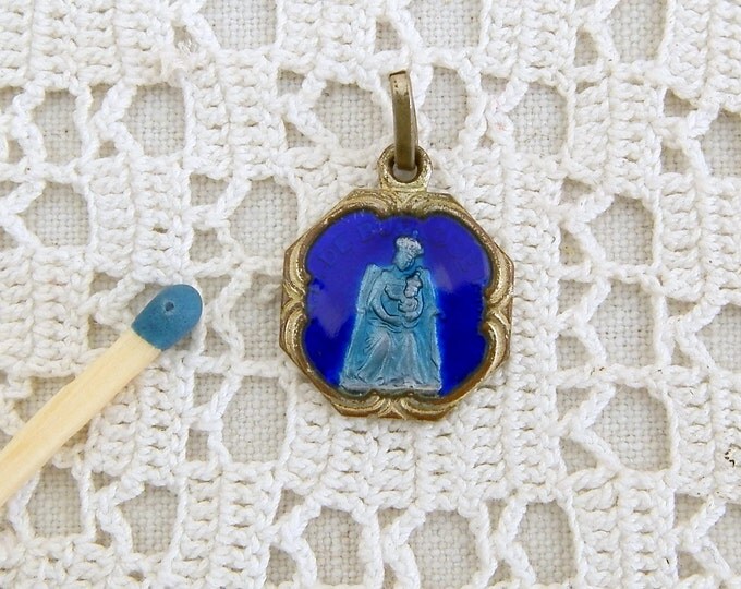 Small Vintage French Silver Plated Religious Medal Notre Dame de Buglose / Religion / Christian / Catholic Charm Medal / Religious Jewelry Small Vintage French Silver Plated Religious Medal Notre Dame de Buglose / Religion / Christian / Catholic Charm Medal / Religious Jewelry