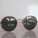 Vintage Polaroid Gold, Pink Frame, Round Green Polarizing Lenses. POLAROID 4597G. Collectible