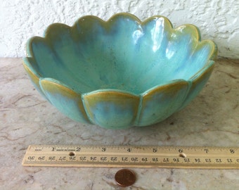 Fulper Console Bowl, Green Crystalline Glaze, American Art Pottery, Shape 674, Antique Art Pottery, Vintage Art Pottery, Rare FREE SHIPPING
