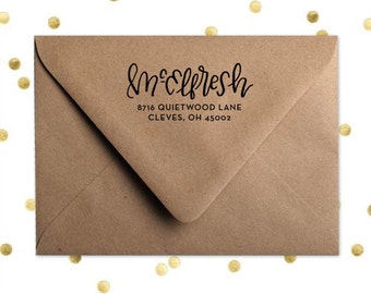 Custom Hand-lettered Return Address Stamp