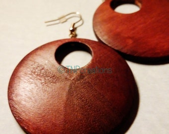 Wooden Hoop Earrings #disc #natural #boho