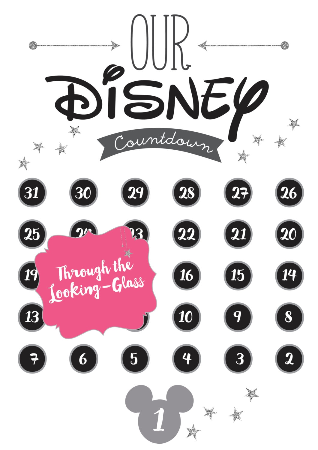 Disney Printable Countdown Printable Word Searches