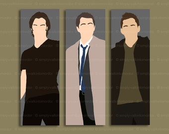 Supernatural bookmark – Castiel – Sam or Dean Winchester – Misha Collins – Jared Padalecki – Jensen Ackles – fandom cosplay – choose design