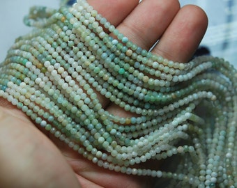 13'' Strand, Shaded Peruvian Blue Green Opal Faceted Rondelles 2.90mm