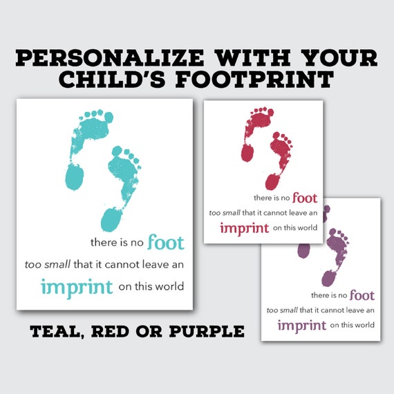 Items similar to Personalized Footprint Canvas Print 10