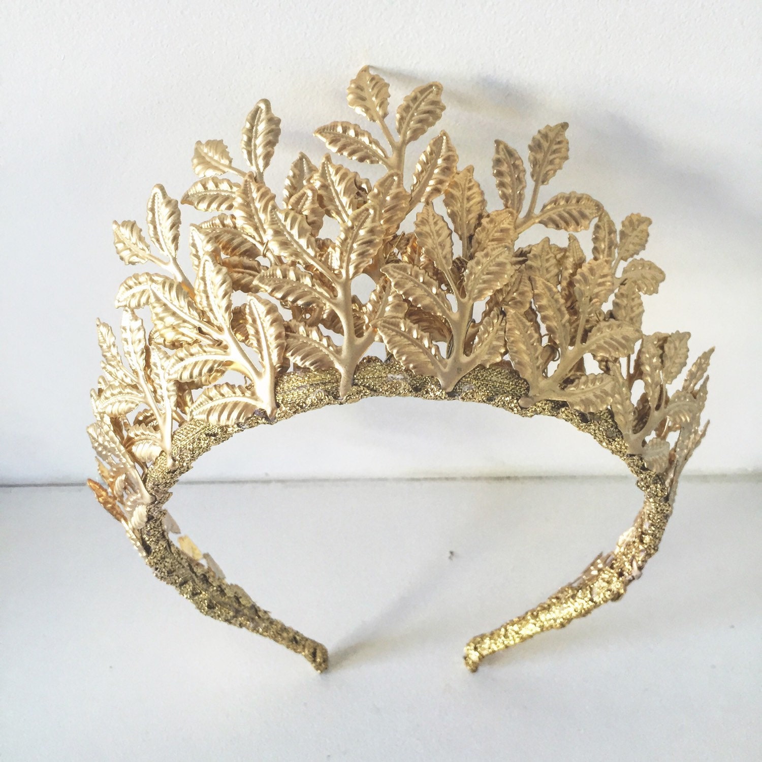 The Aura Gold Leaf Crown weddings or other special