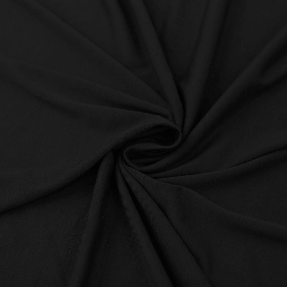 Black Poly Rayon Spandex Stretch Jersey Knit Fabric by the