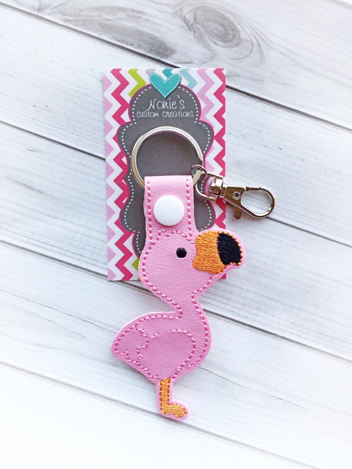 Flamingo Key Chain Flamingo Keychain Pink Flamingo Pink