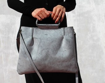 Gray leather handbag, leather handbag, handbag for women, crossbody bag, leather crossbody, gray crossbody bag, handmade leather bag