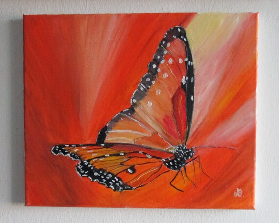 butterfly painting Orginal oilpainting Wall hanging