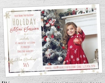 Christmas Mini Template, Holiday Mini Session Template, Christmas Mini Session Template, Chrstmas Marketing, Photoshop Template, Photography