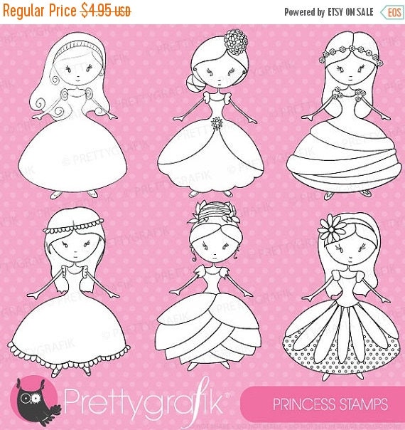 80% OFF SALE Royal princess digital stamp commercial use, vector graphics, digital stamp, digital images - DS356 Il_570xn