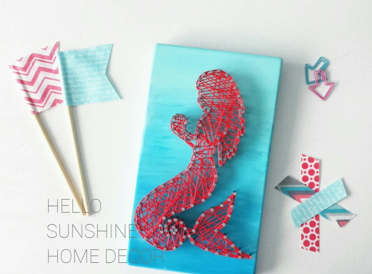 Mermaid String Art by HelloSunshineHomeDec on Etsy
