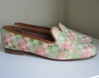 ZALO GREEN & PINK Loafers Size 7.5M