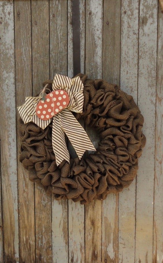 Fall Burlap Wreath Autumn Burlap Wreath Pumpkin Burlap