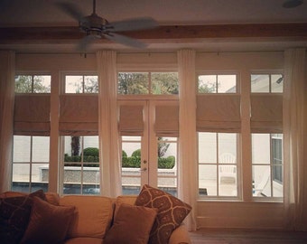 Blackout Roman Shades and Custom Curtains, You provide the fabric of your choice. Blackout Roman Shade option