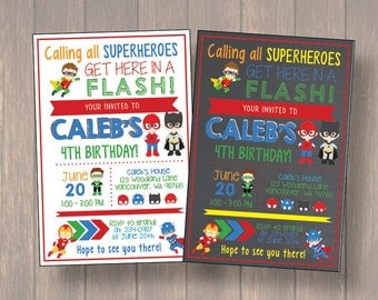 Superhero Birthday Invitation, Superhero Boy Invitation, Superhero Invitation, Superhero Invite
