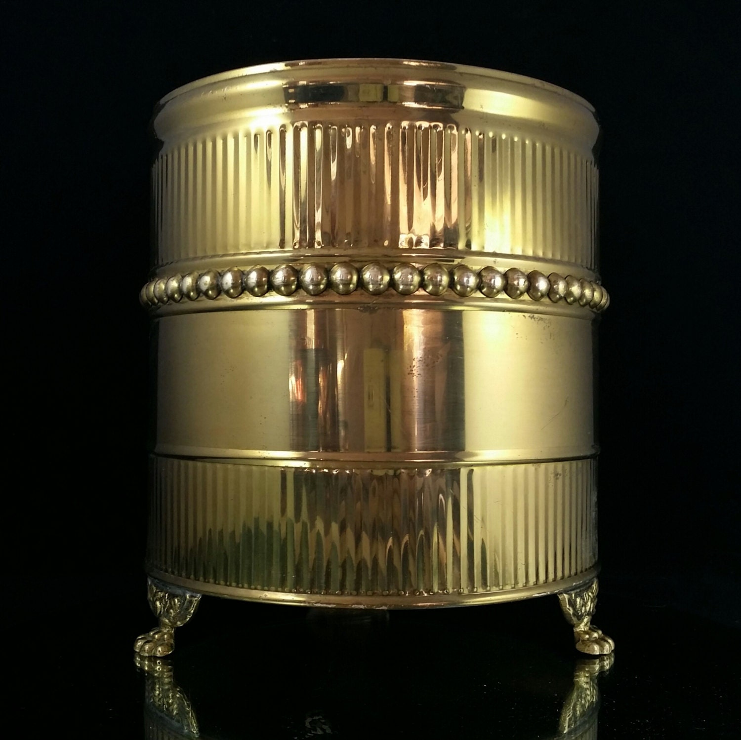 Brass Footed Bin Brass Ash Bucket Vessel Ash Champagne Wine