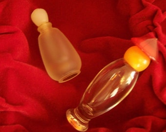SALE, Two Vintage Empty Perfume Bottles, tiny bottles: Tocade, Rochas; and Private Collection Parfum