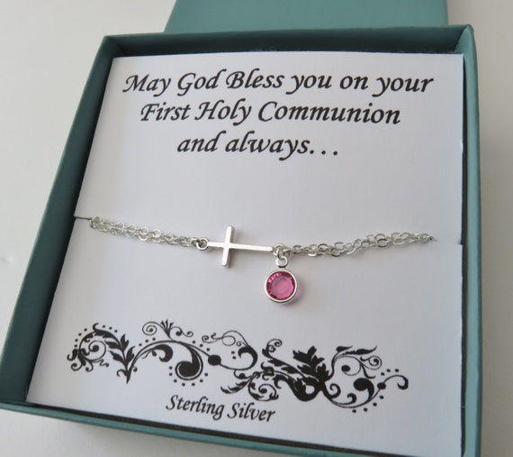 Cross Bracelet First Communion gift sideways cross bracelet