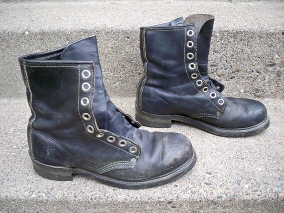 Vintage Biltrite Made in USA Steel Toe Black Leather Mens Work