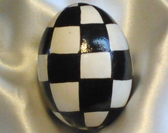 Hand Painted Egg/ Checkerboard