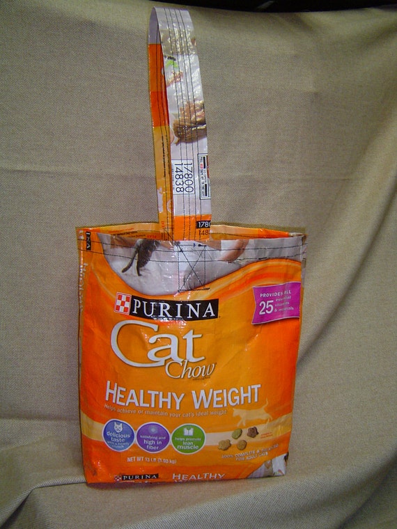 Items similar to Recycled Cat Food Bag made into Tote Bag on Etsy
