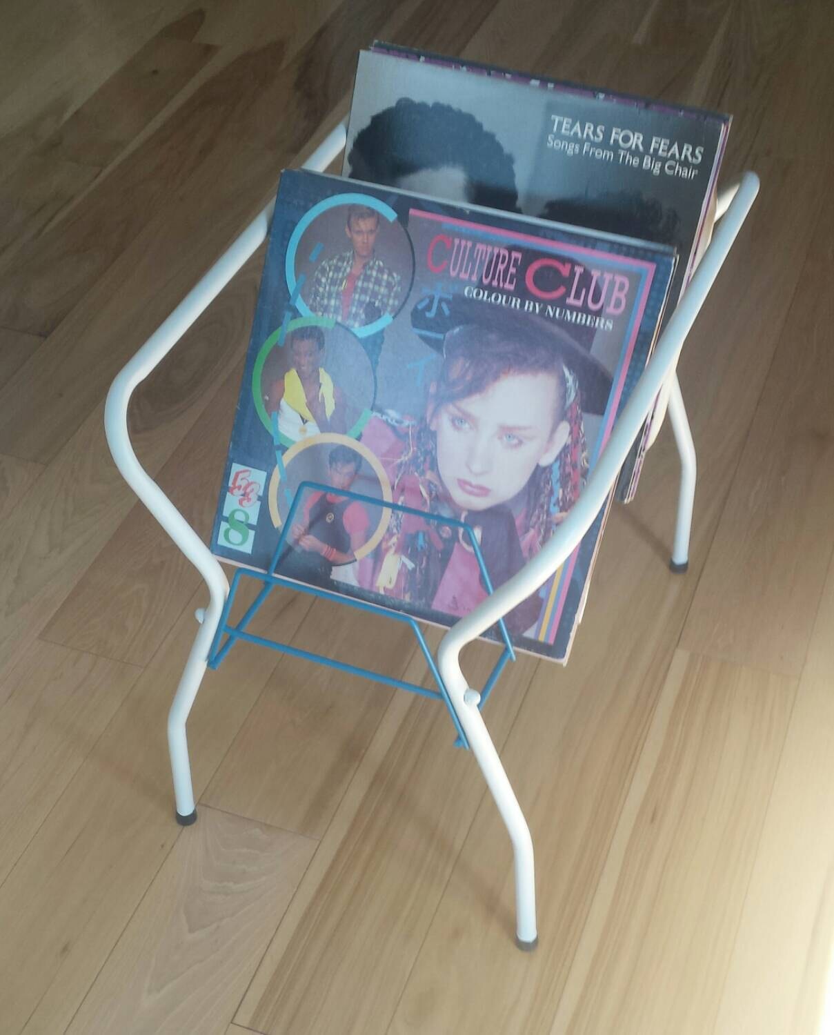 Vintage Metal Album Record Holder Storage Haute Juice