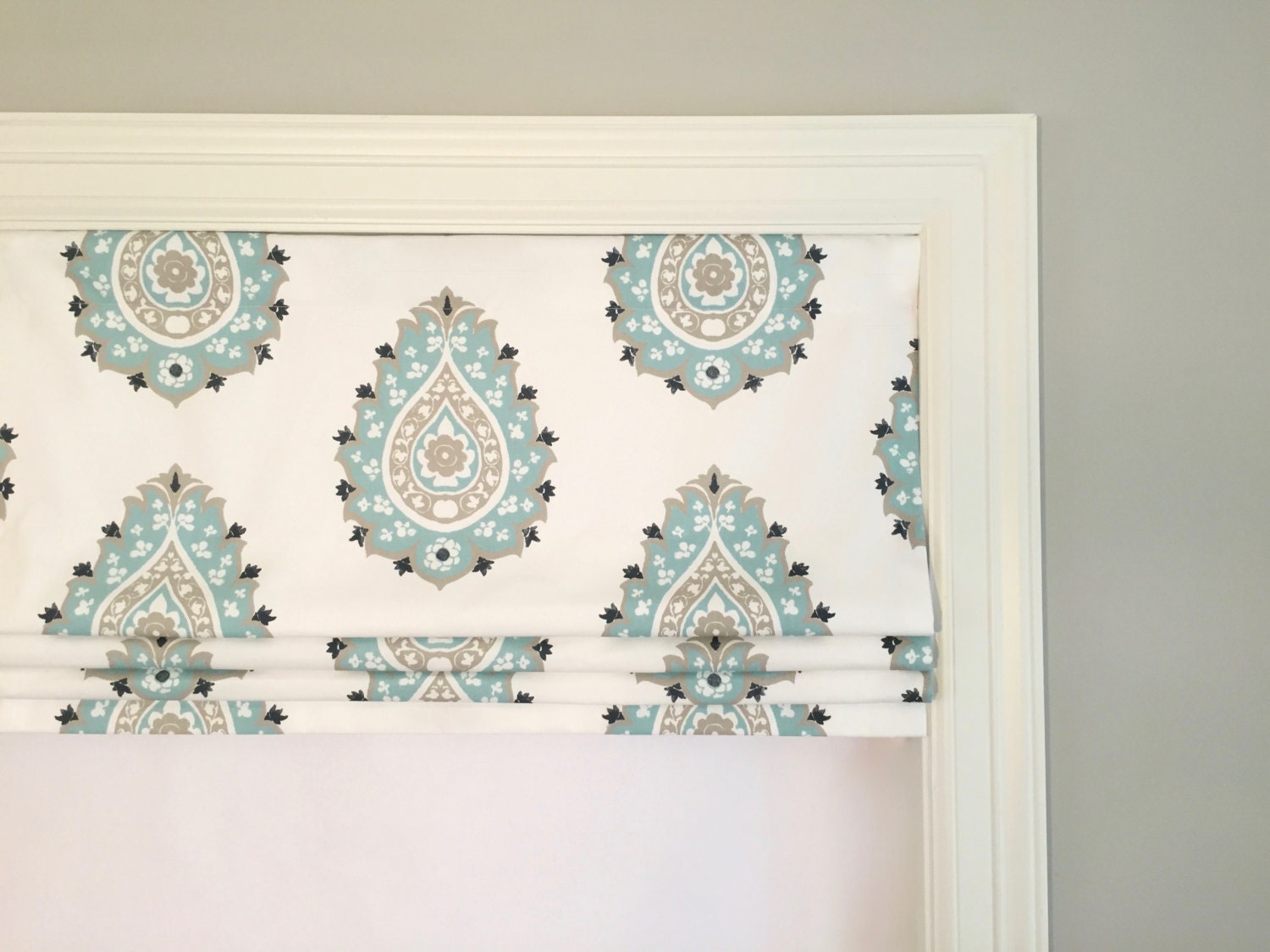 Faux fake flat roman shade valance. Your choice of fabric